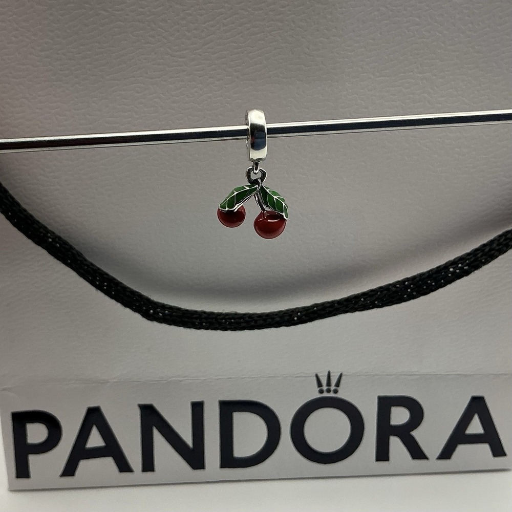 Pandora Asymmetrical Cherry Fruit Dangle Charm 791583C01 S925 ALE Red Enamel